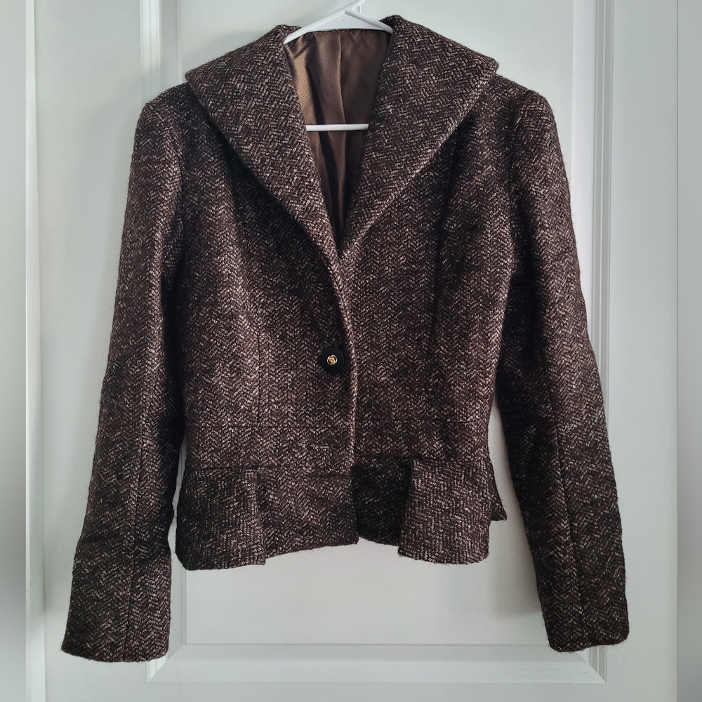 Brown Peplum fully lined Blazer  size small/medium